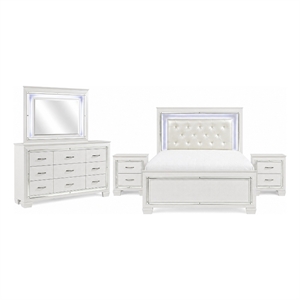 California King Bedroom Set- 5 Piece Set w 2 Nightstands- Dresser-Mirror