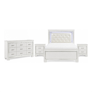 California King Bedroom Set- 4 Piece Set with 2 Nightstands and Dresser