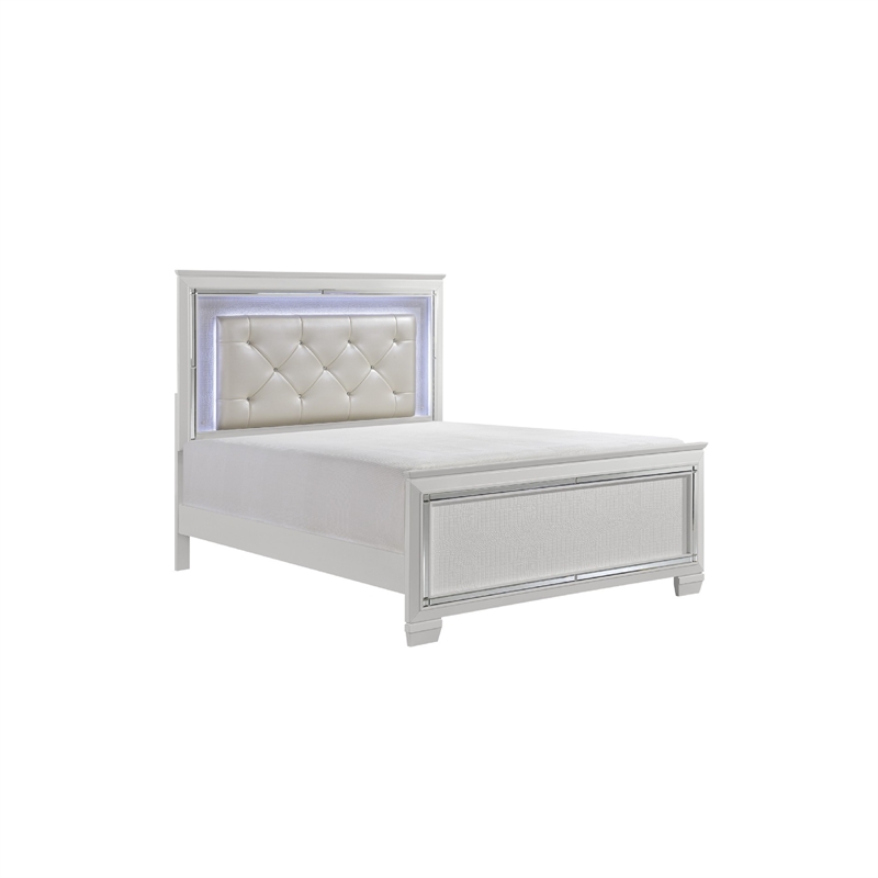 Queen Bedroom Set- Drawer Storage- White- 3 Piece Set with 2 Nightstands