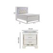 Queen Bedroom Set- Drawer Storage- White- 2 Piece Set with Nightstand