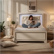 Queen Bedroom Set- Drawer Storage- White- 2 Piece Set with Nightstand