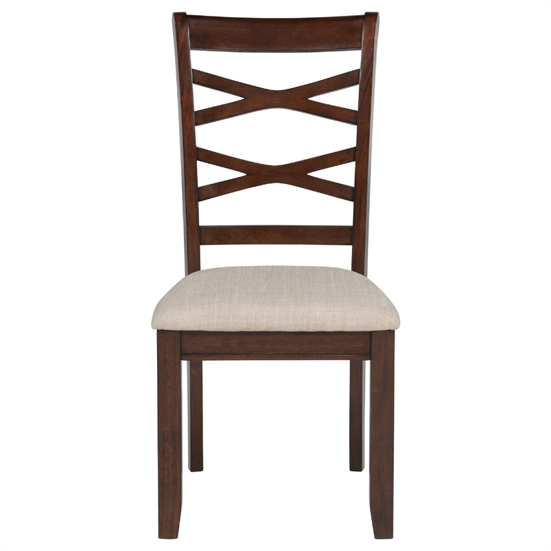 Baron 5pc Round Dining Table Set with 4 Chairs- 2 Drop Leaves- Brown