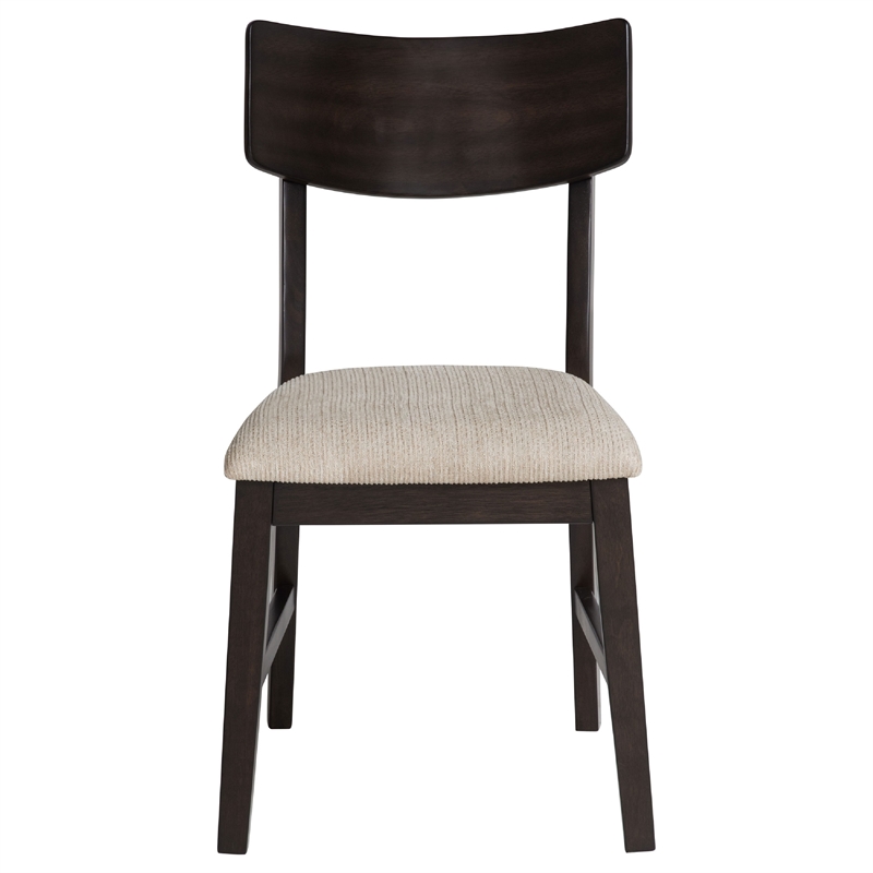 Caty 5pc Round Dining Table Set with 4 Chairs- 2 Drop Leaves- Brown