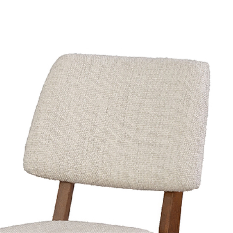 Urne Side Dining Chair Set of 2- Open Back- Ivory Cushions- Walnut Brown