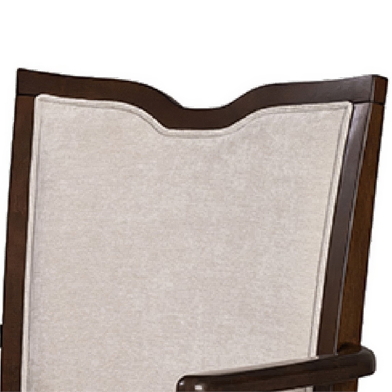 Raam Dining Armchair Set of 2- Cream Cushions- Dark Cherry Brown