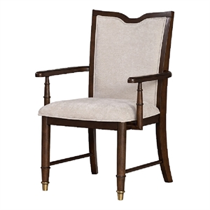 Raam Dining Armchair Set of 2- Cream Cushions- Dark Cherry Brown