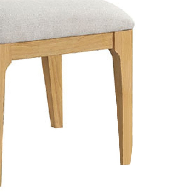 Cair Dining Side Chair Set of 2- Curved Back- Beige Cushions- Natural Brown