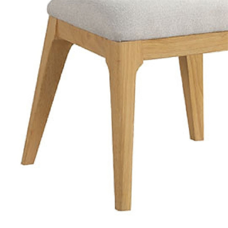 Cair Dining Side Chair Set of 2- Curved Back- Beige Cushions- Natural Brown