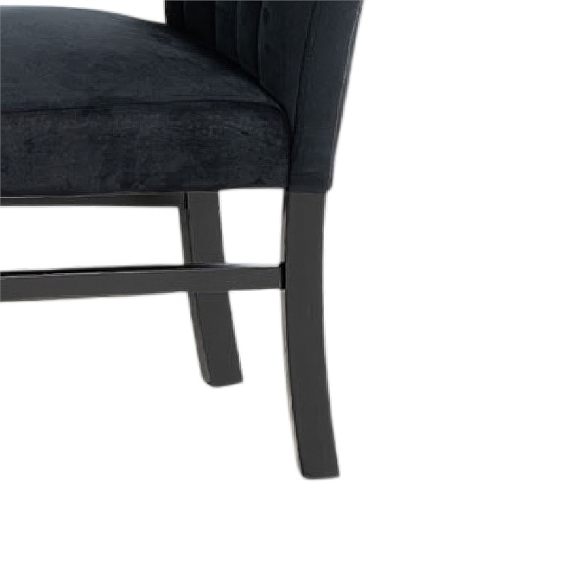 Sely Side Dining Chair Set of 2- Foam Fill Seat and Channeled Back- Black