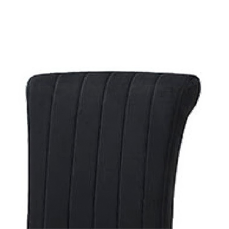 Hols Parson Dining Side Chair Set of 2- Channeled Black Fabric- Gold Steel