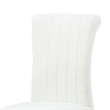 Dining Side Chair Set of 2- Channeled White Fabric- Gold Steel Base