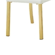 Dining Side Chair Set of 2- Channeled White Fabric- Gold Steel Base