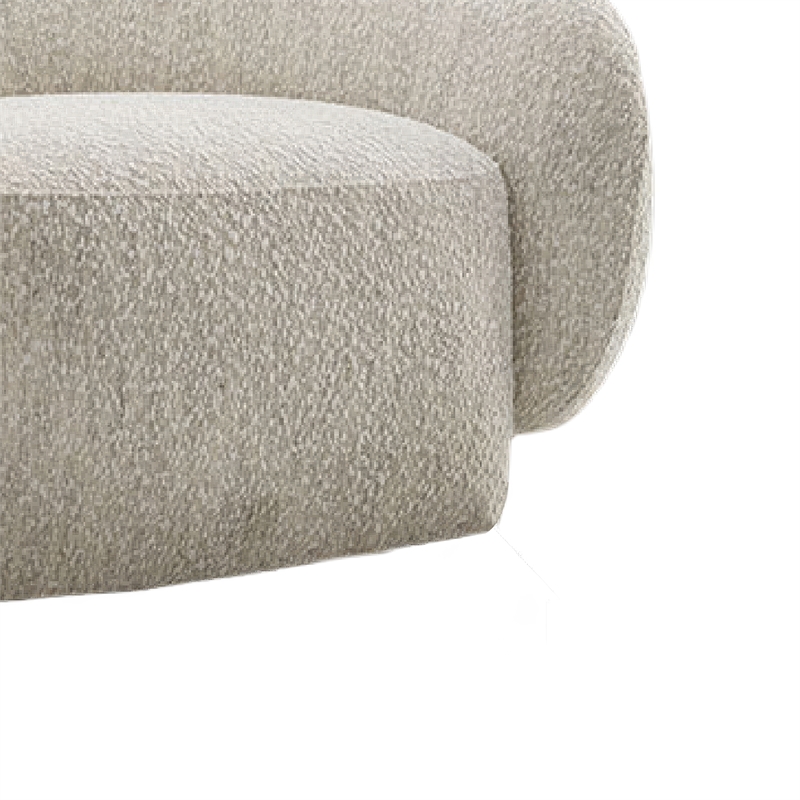 Freda Swivel Accent Chair with Sculpted Curved Profile- Beige Boucle