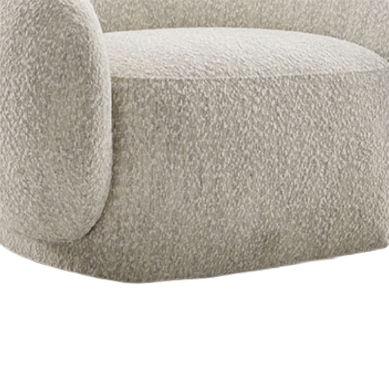 Freda Swivel Accent Chair with Sculpted Curved Profile- Beige Boucle