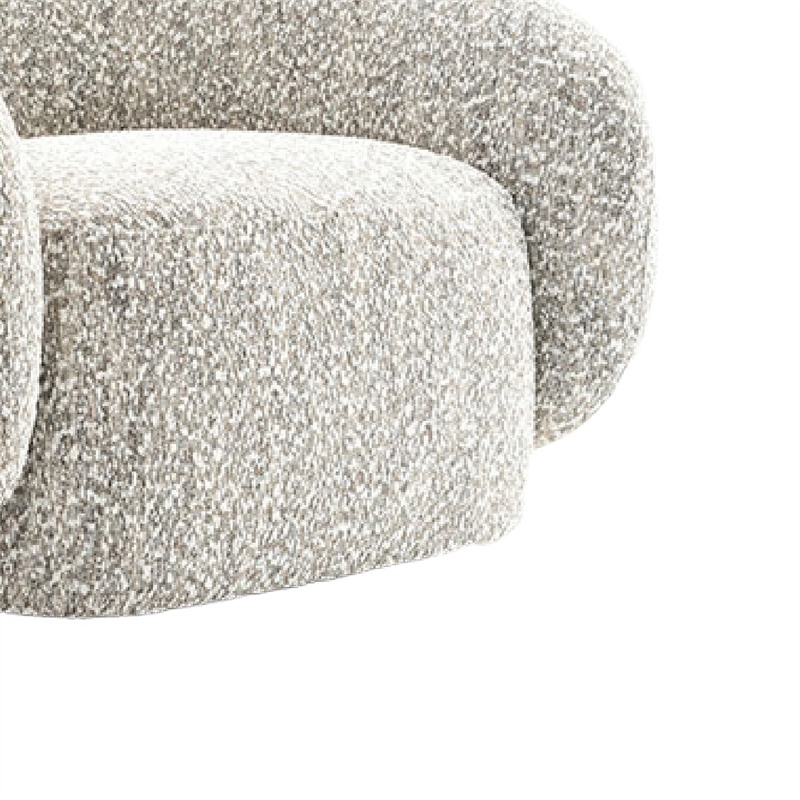 Freda Swivel Accent Chair with Sculpted Curved Profile- Brown Boucle