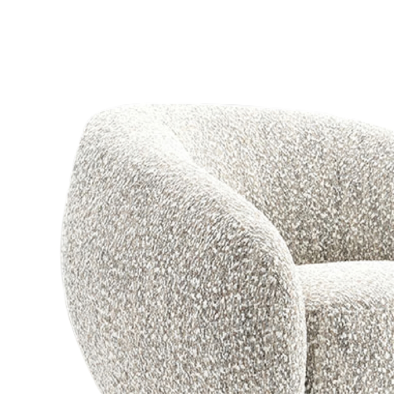 Freda Swivel Accent Chair with Sculpted Curved Profile- Brown Boucle