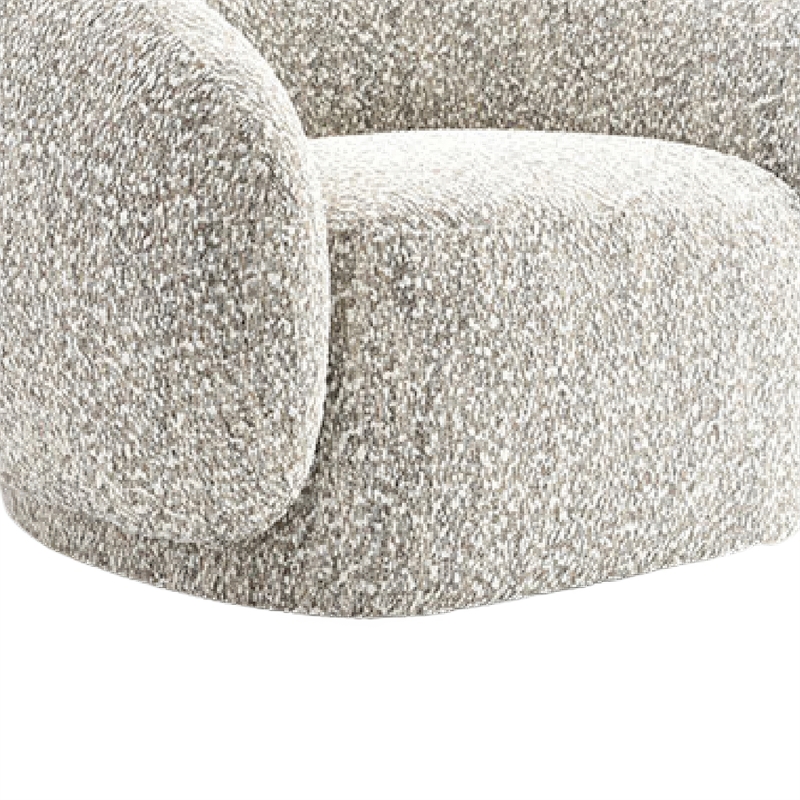 Freda Swivel Accent Chair with Sculpted Curved Profile- Brown Boucle