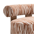 Niya Zebra Accent Chair- Cylindrical Backrest- Orange-White Chenille