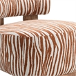 Niya Zebra Accent Chair- Cylindrical Backrest- Orange-White Chenille