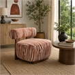 Niya Zebra Accent Chair- Cylindrical Backrest- Orange-White Chenille