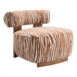 Niya Zebra Accent Chair- Cylindrical Backrest- Orange-White Chenille