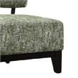 Beth Accent Chair with Angled Back- Black Wood- Green Abstract Fabric