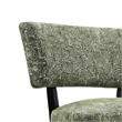 Beth Accent Chair with Angled Back- Black Wood- Green Abstract Fabric