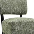 Beth Accent Chair with Angled Back- Black Wood- Green Abstract Fabric