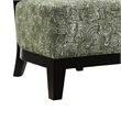 Beth Accent Chair with Angled Back- Black Wood- Green Abstract Fabric