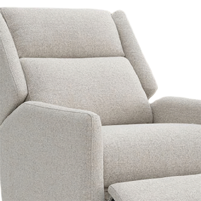Cien Pushback Recliner Chair with High Back and Tapered Legs- Beige Fabric