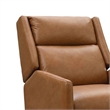 Pushback Recliner Chair- High Back and Tapered Legs- Brown Faux-Leather