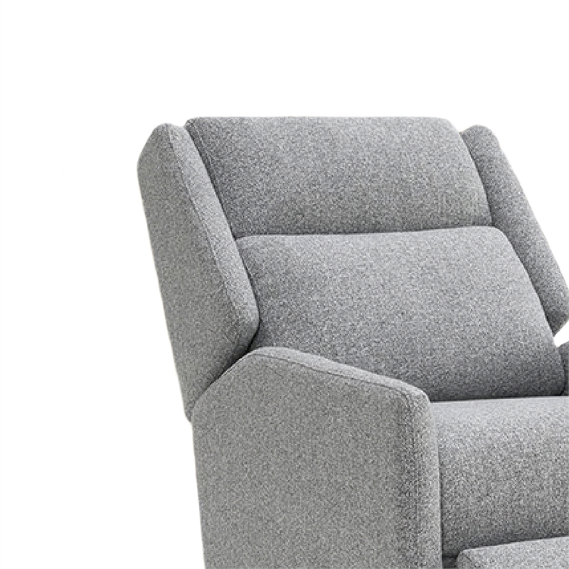 Cien Pushback Recliner Chair with High Back and Tapered Legs- Gray Fabric