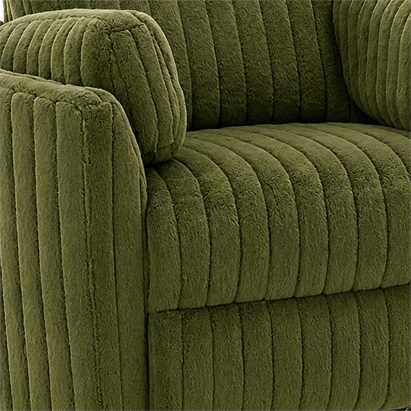 Bela Power Glider Recliner Swivel Chair- Eucalyptus Wood- Green Fabric