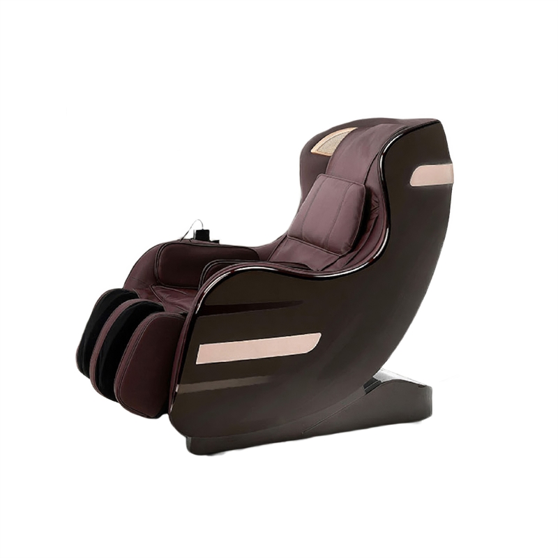 Marty 7 Modes Massage Chair with 3D Back Roller- Brown Faux Leather