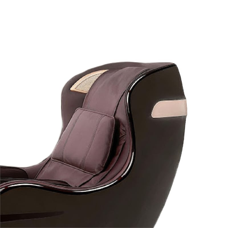 Marty 7 Modes Massage Chair with 3D Back Roller- Brown Faux Leather