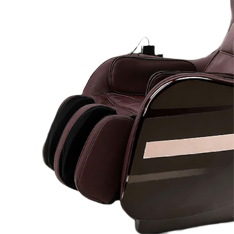 Marty 7 Modes Massage Chair with 3D Back Roller- Brown Faux Leather