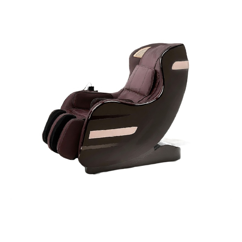 Marty 7 Modes Massage Chair with 3D Back Roller- Brown Faux Leather