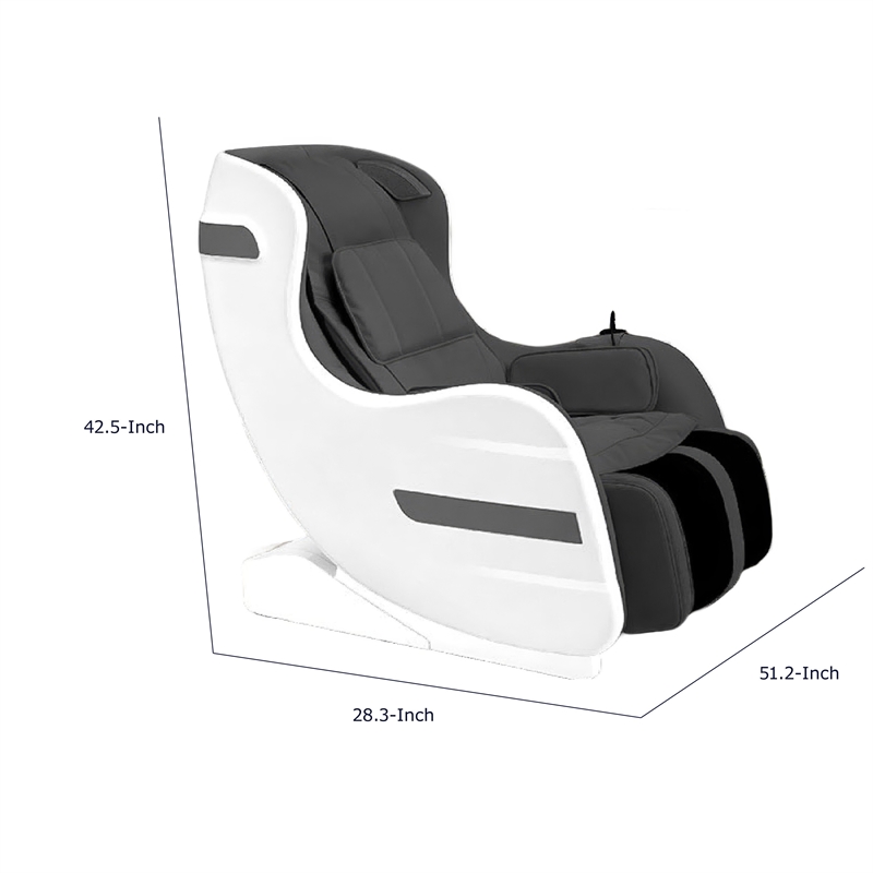 Marty 7 Modes Massage Chair with 3D Back Roller- Black Faux Leather