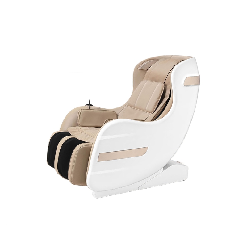 Marty 7 Modes Massage Chair with 3D Back Roller- Beige Faux Leather