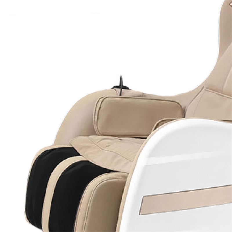 Marty 7 Modes Massage Chair with 3D Back Roller- Beige Faux Leather