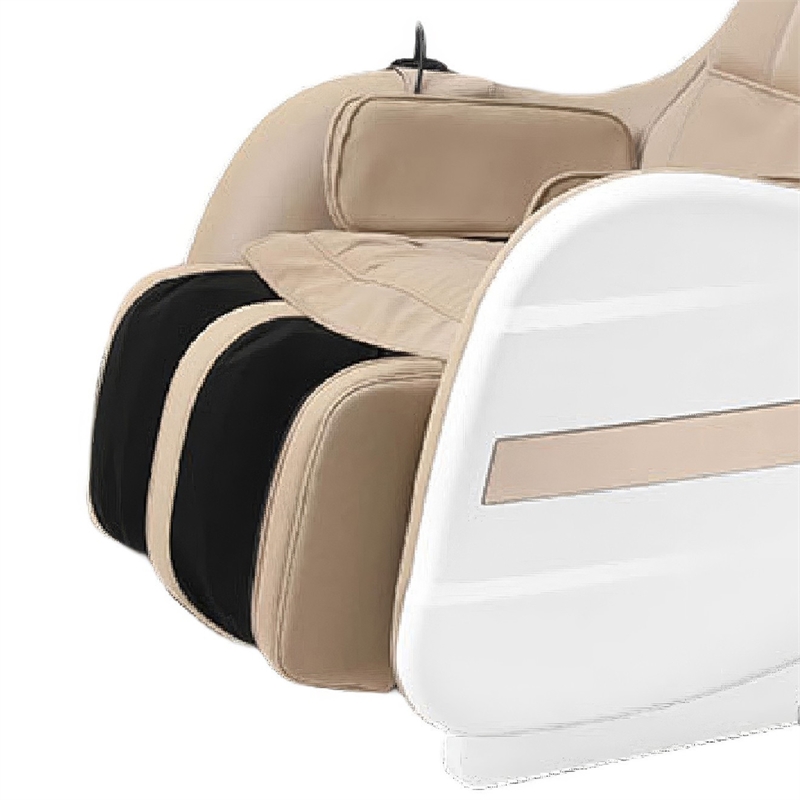 Marty 7 Modes Massage Chair with 3D Back Roller- Beige Faux Leather