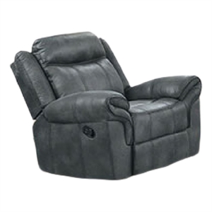 Arisa Manual Glider Recliner Chair w Wood Frame- Dark Gray Faux Leather
