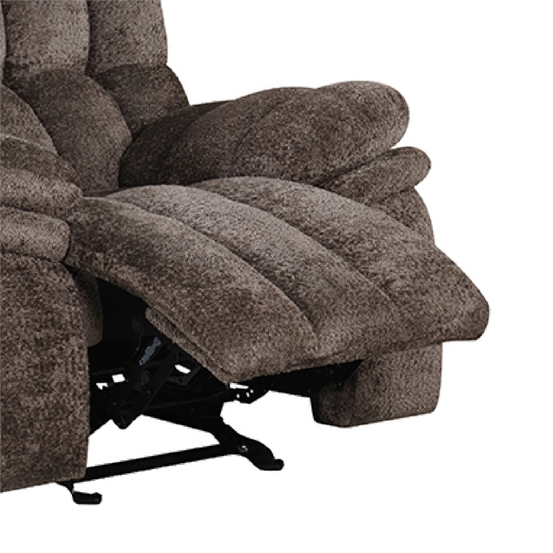 Heya Manual Glider Recliner Chair- Pillow Tufted Dark Brown