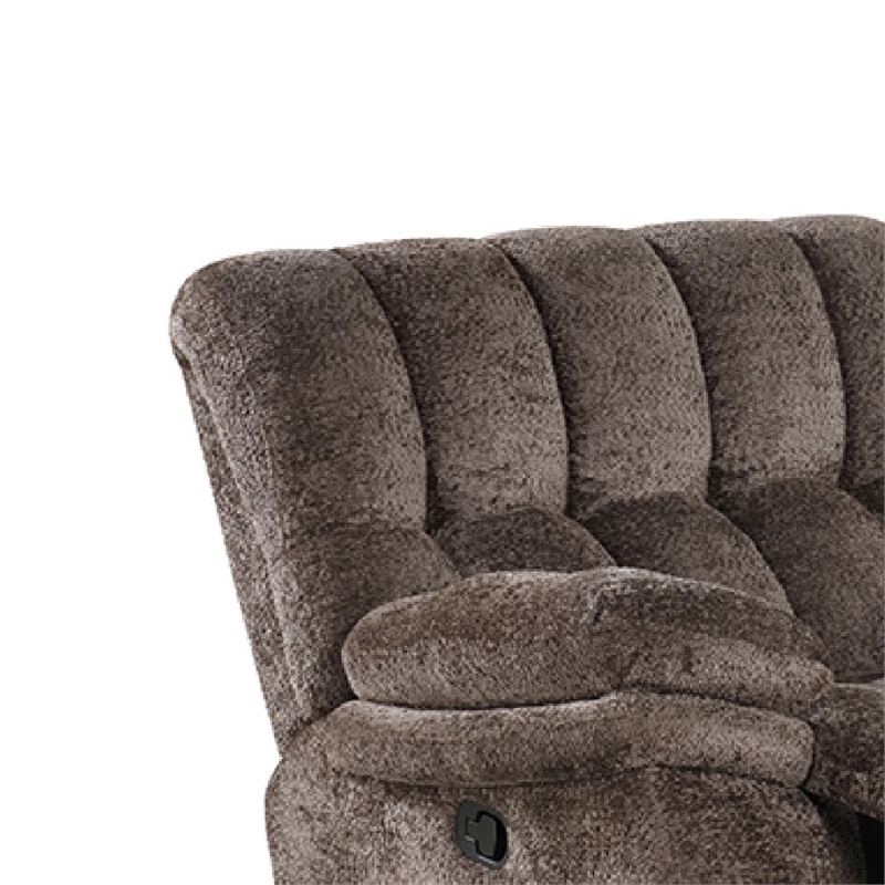 Heya Manual Glider Recliner Chair- Pillow Tufted Dark Brown