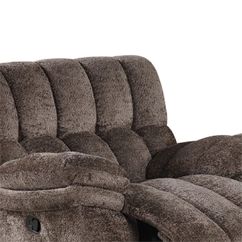 Heya Manual Glider Recliner Chair- Pillow Tufted Dark Brown