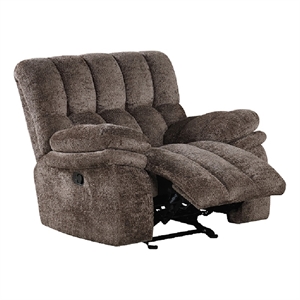 Heya Manual Glider Recliner Chair- Pillow Tufted Dark Brown