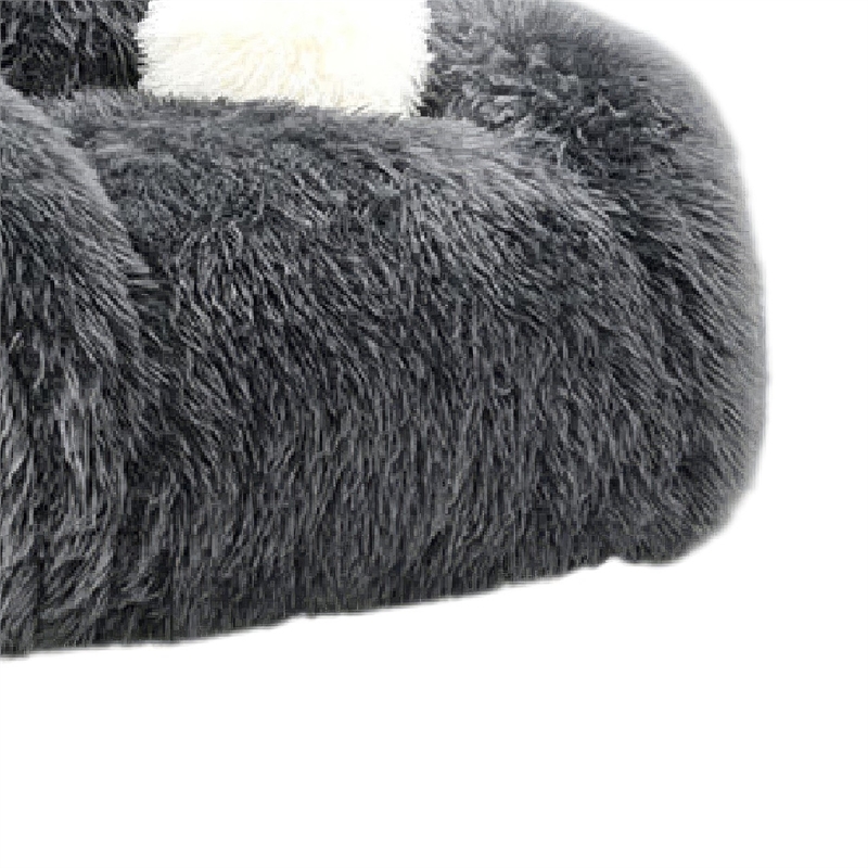Dera Swivel Barrel Sofa Chair- White Pillow- Dark Gray Faux Fur