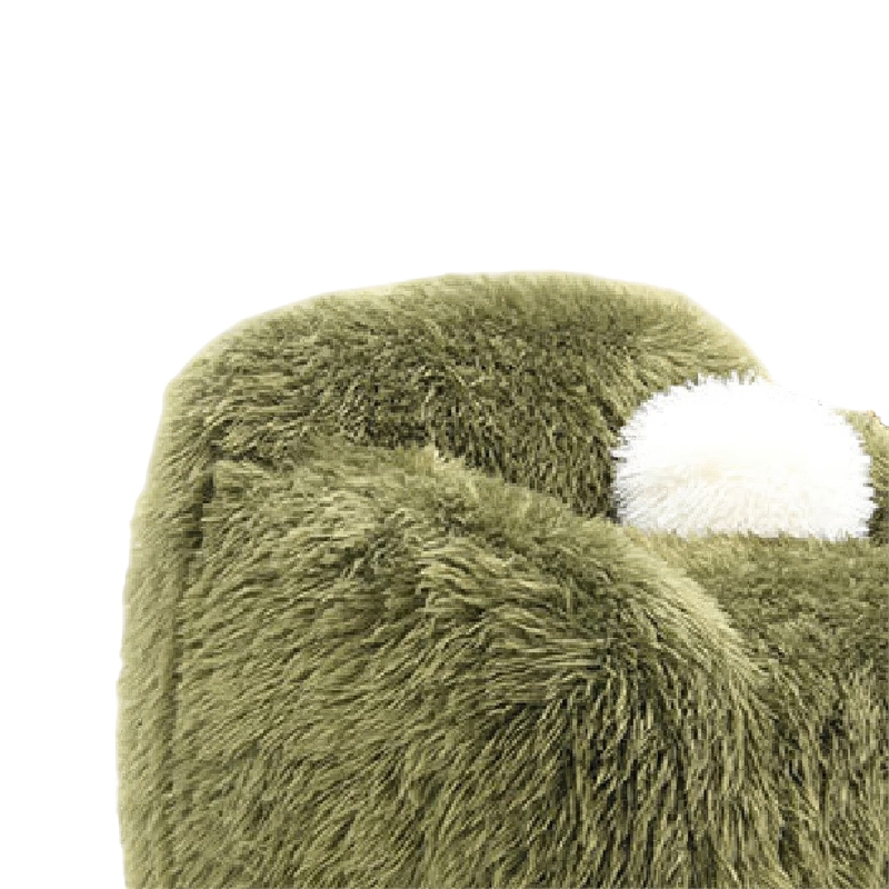 Dera Swivel Barrel Sofa Chair- White Pillow- Plush Green Faux Fur