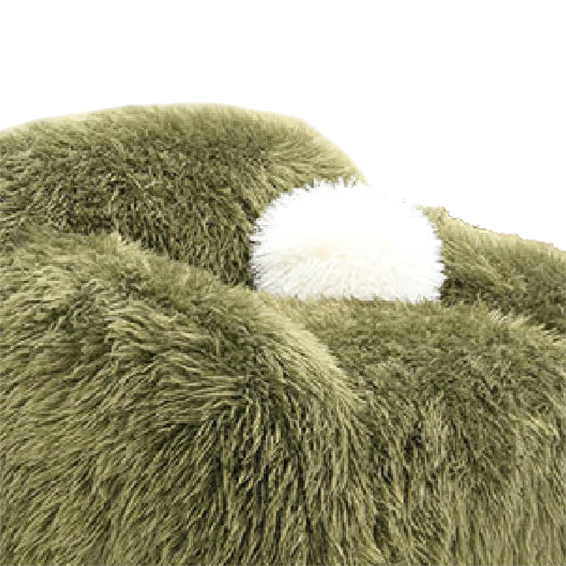 Dera Swivel Barrel Sofa Chair- White Pillow- Plush Green Faux Fur