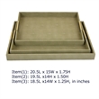 Koi 3pc Nested Serving Tray Set- Faux Shagreen Texture- Sage Green Wood